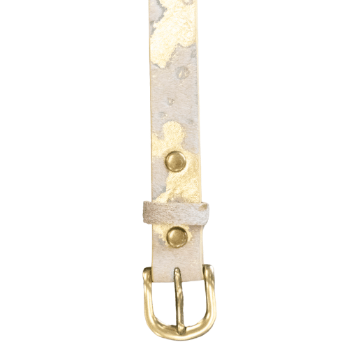 Genuine leather belt 1" width skinny genuine calf hair in cow print| - Image 2