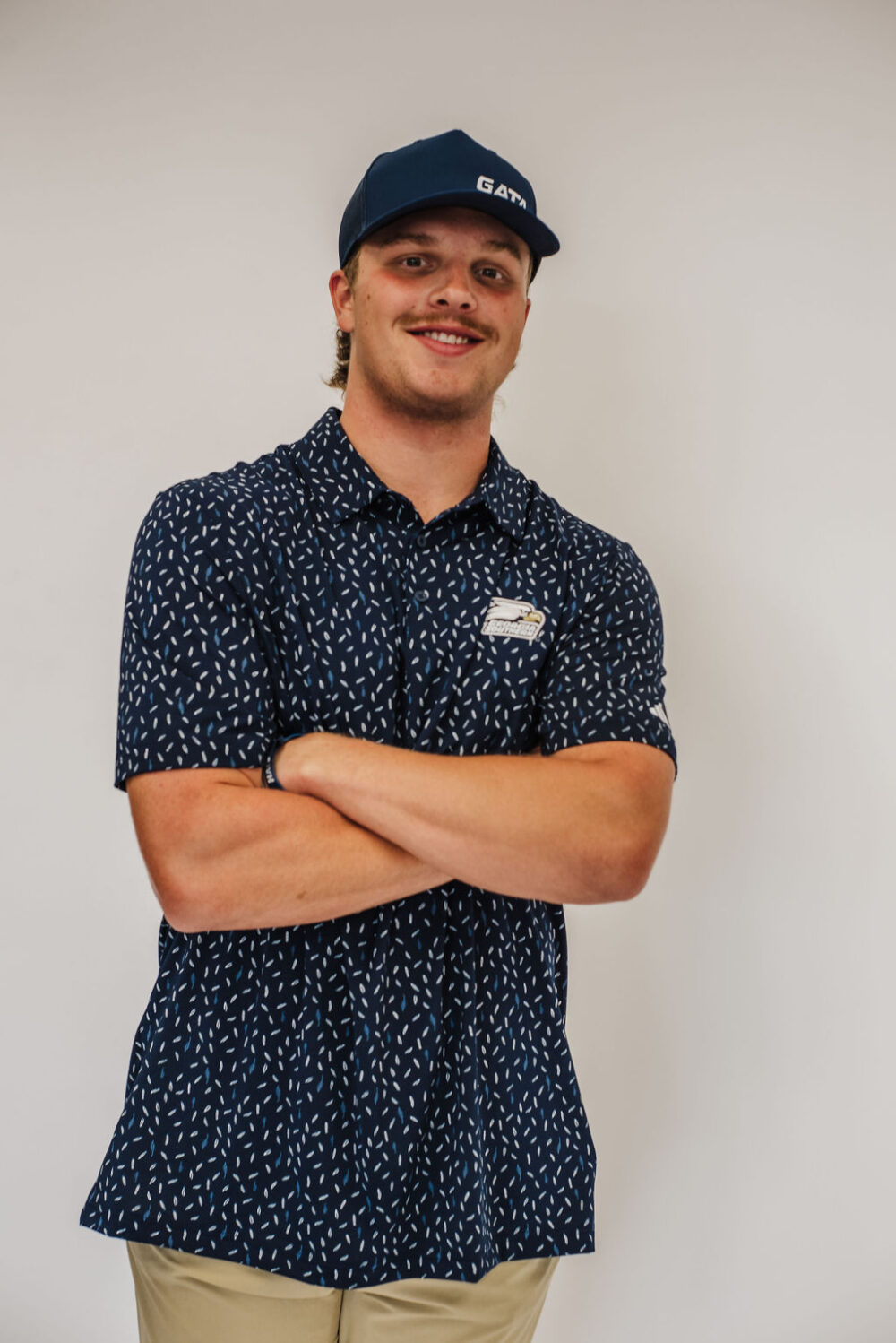 Georgia Southern Ultimate365 Allover Print adidas Polo with Athletic logo