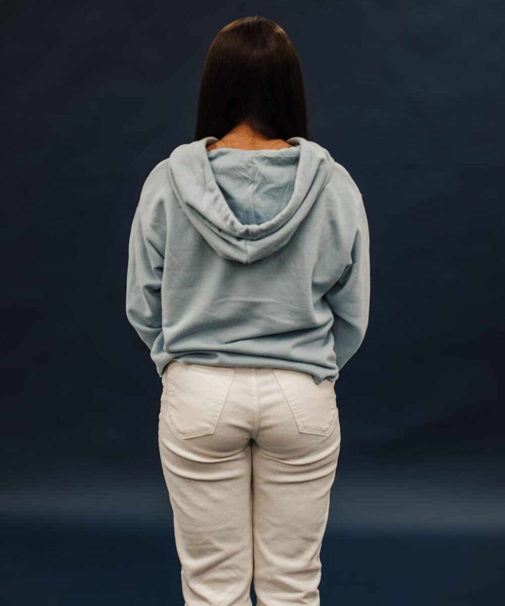 Georgia Southern Women's Laguna Sueded Raw Edge Crop Hoodie - Image 2