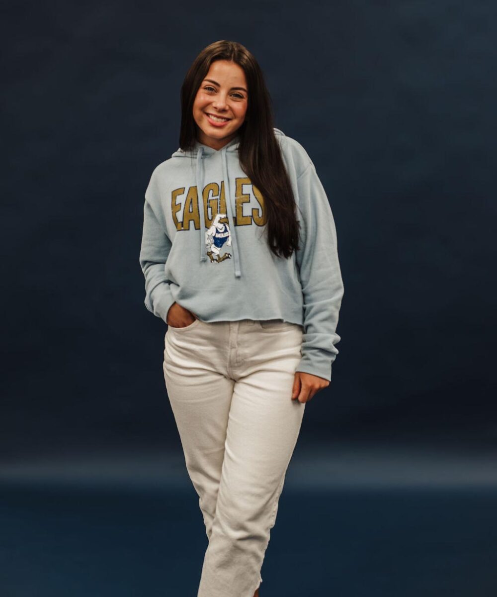 Georgia Southern Women's Laguna Sueded Raw Edge Crop Hoodie
