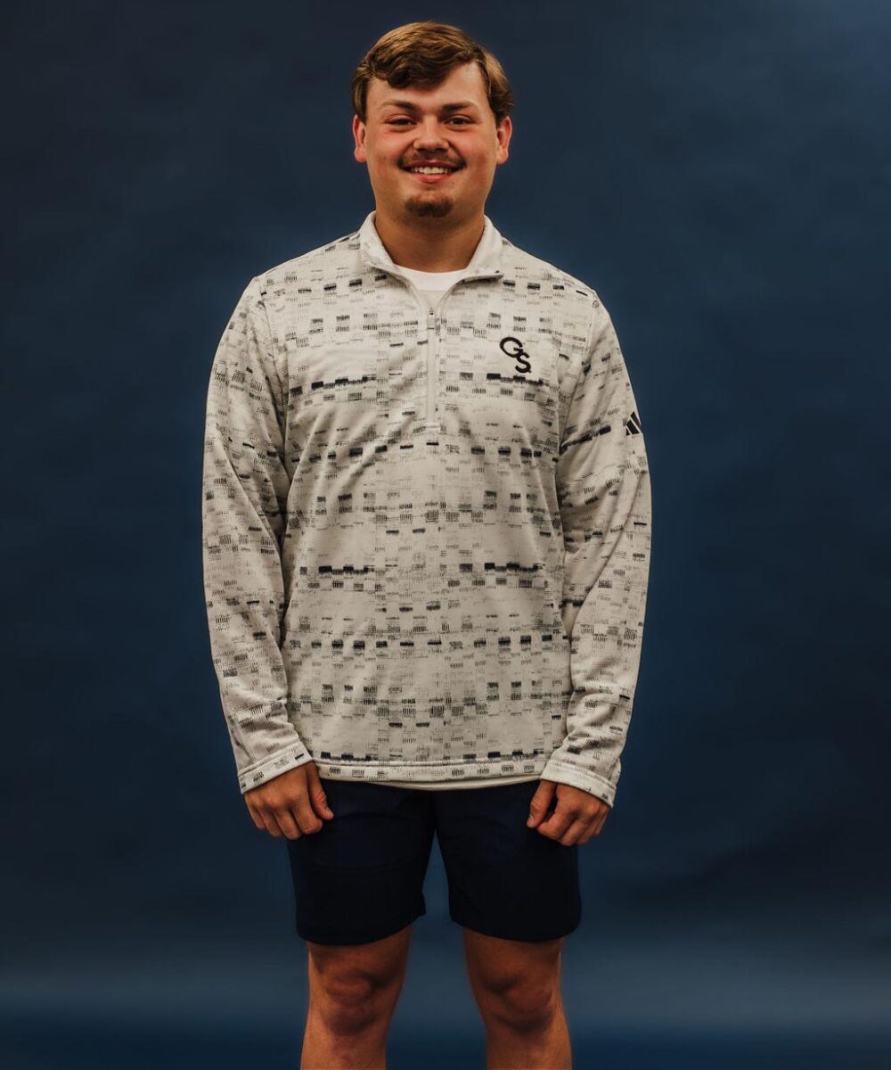 Georgia Southern adidas Core Printed Quarter Zip Pullover with Navy GS