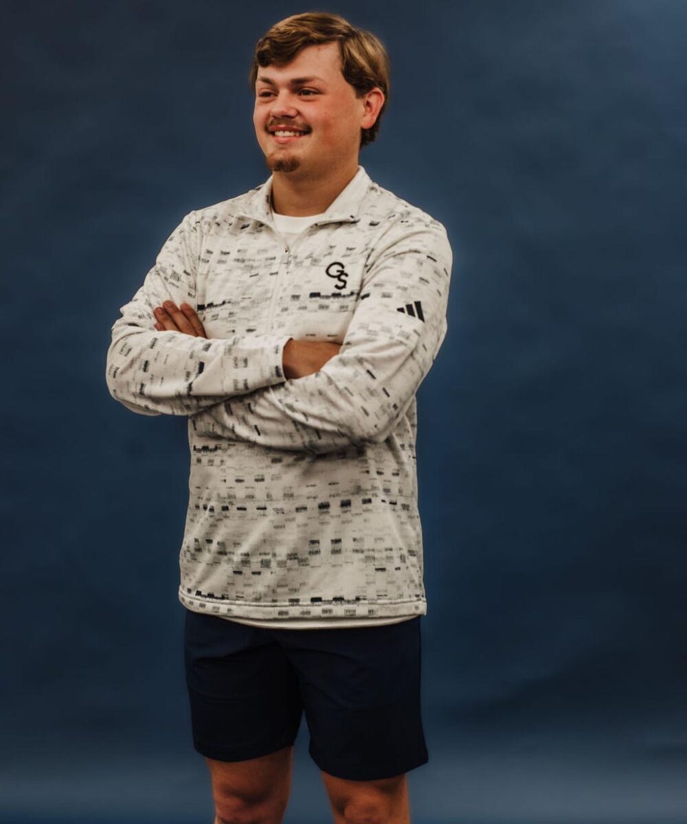 Georgia Southern adidas Core Printed Quarter Zip Pullover with Navy GS - Image 4