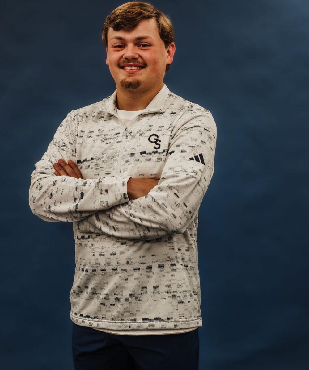 Georgia Southern adidas Core Printed Quarter Zip Pullover with Navy GS - Image 3
